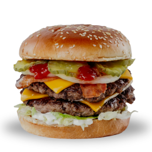 Enjoy a Double Bacon Cheeseburger from Beefaroo